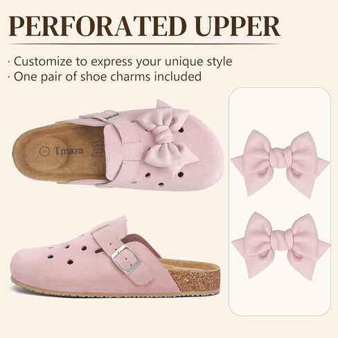 Womens 100% Genuine Suede Clogs Leather Mules with Arch Support Cork Footbed Sandals Slip on Closed Toe Potato Shoes in Kuwait