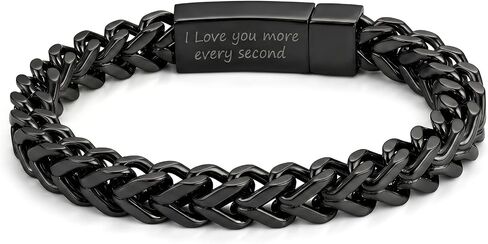 To My Man Son Dad Father Mens Bracelet, Custom Personalized Stainless Steel Engraved Silver Gold Black Bracelet for Men Birthday Anniversary Valentine Gift from Wife Mom，4/6/8mm Width, 7.5/8.3/9 Inch in Saudi Arabia