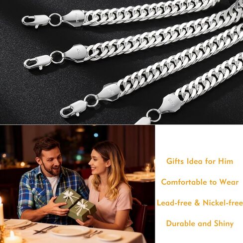 S925 Sterling Silver Bracelet for Men - 10MM S925 Sterling Silver Over Rope Chain Bracelet Diamond Cut Silver Bracelets Gifts for Men 7.5/8/8.5/9Inch in Saudi Arabia