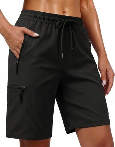 7 Inches Inseam Women Hiking Casual Shorts Athletic Running Workout High Waisted with Pocket Mid Rise Comfortable in Saudi Arabia