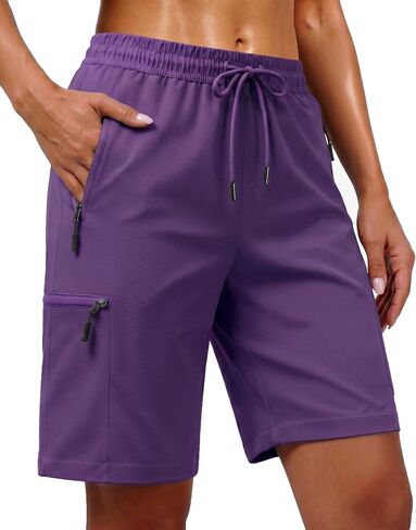 7 Inches Inseam Women Hiking Casual Shorts Athletic Running Workout High Waisted with Pocket Mid Rise Comfortable in Saudi Arabia