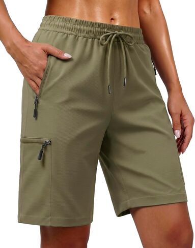 7 Inches Inseam Women Hiking Casual Shorts Athletic Running Workout High Waisted with Pocket Mid Rise Comfortable in Saudi Arabia