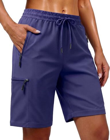 7 Inches Inseam Women Hiking Casual Shorts Athletic Running Workout High Waisted with Pocket Mid Rise Comfortable in Saudi Arabia