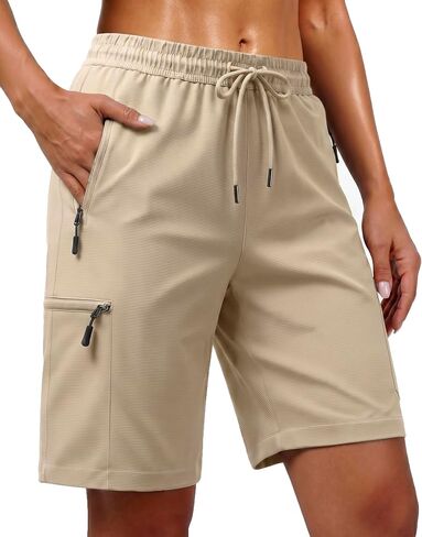 7 Inches Inseam Women Hiking Casual Shorts Athletic Running Workout High Waisted with Pocket Mid Rise Comfortable in Saudi Arabia