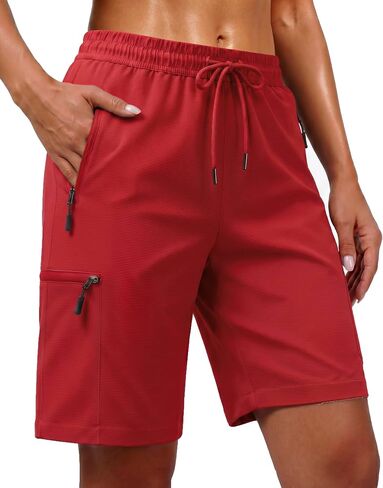 7 Inches Inseam Women Hiking Casual Shorts Athletic Running Workout High Waisted with Pocket Mid Rise Comfortable in Saudi Arabia