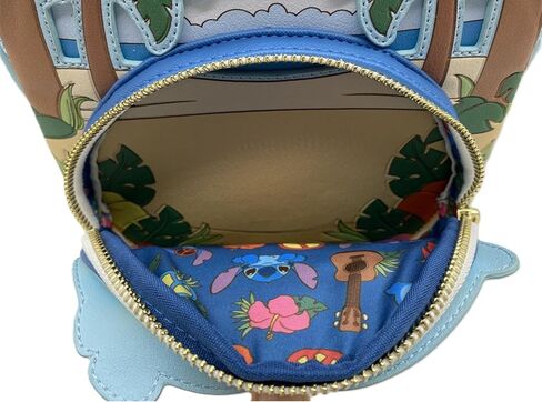 حقيبة ظهر صغيرة من Loungefly Disney Lilo & Stitch Groovy - نظارات شمسية غرزة مشهد الشاطئ، جلد صناعي in Kuwait
