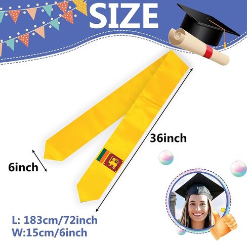 Flag Graduation Stole Sash, Flag Graduation Shawl Sash Stole Wraps Scarf For International Study Pride Women Men (Sri Lanka) in Saudi Arabia