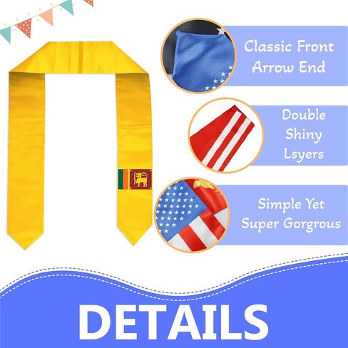 Flag Graduation Stole Sash, Flag Graduation Shawl Sash Stole Wraps Scarf For International Study Pride Women Men (Sri Lanka) in Saudi Arabia