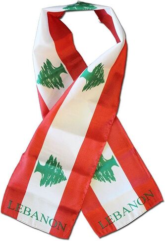 K's Novelties Lebanon Country Lightweight Flag Printed Knitted Style Scarf 8"x60" in Saudi Arabia