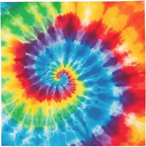Tie Dye Hippies Printed Bandana 22"X22, Head Scarf, Head Hair Scarf Headbands Handkerchiefs Gifts in Kuwait