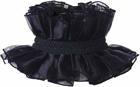 Retro Court Ruffle Collar Scarf Fake Collar Victorian Artistic Lapel COS Character Accessories Props in Saudi Arabia