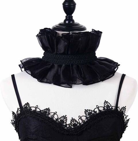 Retro Court Ruffle Collar Scarf Fake Collar Victorian Artistic Lapel COS Character Accessories Props in Saudi Arabia