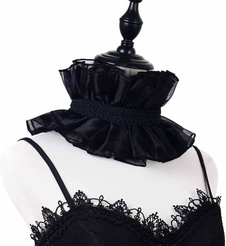 Retro Court Ruffle Collar Scarf Fake Collar Victorian Artistic Lapel COS Character Accessories Props in Saudi Arabia