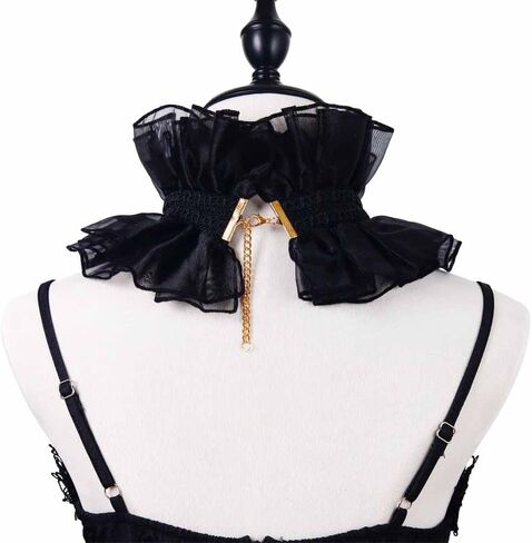 Retro Court Ruffle Collar Scarf Fake Collar Victorian Artistic Lapel COS Character Accessories Props in Saudi Arabia