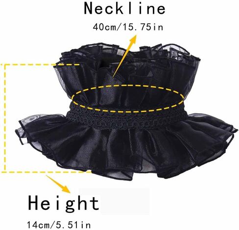 Retro Court Ruffle Collar Scarf Fake Collar Victorian Artistic Lapel COS Character Accessories Props in Saudi Arabia