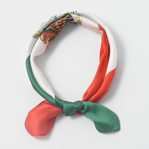 15.0x10.0 Inch Square Flag Bandana Head Scarf for Women, Imitation Chiffon Silk, Fashion Hair Neck Scarf (Mexico) in Kuwait