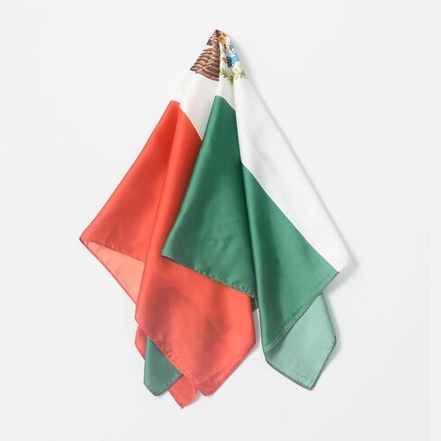 15.0x10.0 Inch Square Flag Bandana Head Scarf for Women, Imitation Chiffon Silk, Fashion Hair Neck Scarf (Mexico) in Kuwait