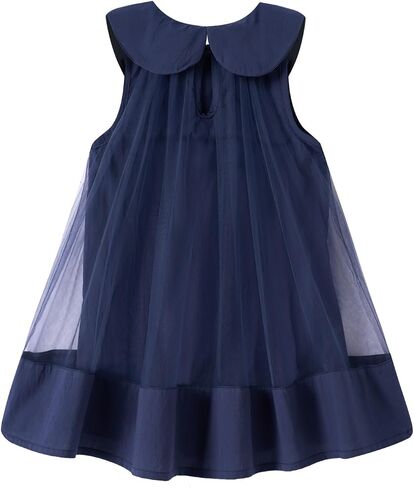 Mud Kingdom Girl Sleeveless Tulle Dress with Peter Pan Collar Elegant Party Dresses 12 Months-8 Years in Kuwait