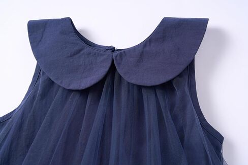 Mud Kingdom Girl Sleeveless Tulle Dress with Peter Pan Collar Elegant Party Dresses 12 Months-8 Years in Kuwait