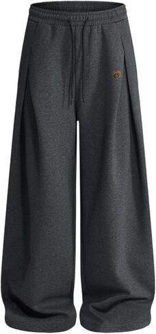 Aelfric Eden Pleated Baggy Sweatpants Women Men Casual Wide Leg Pants Y2K Unisex Elastic Waist Lounge Trouser in Kuwait