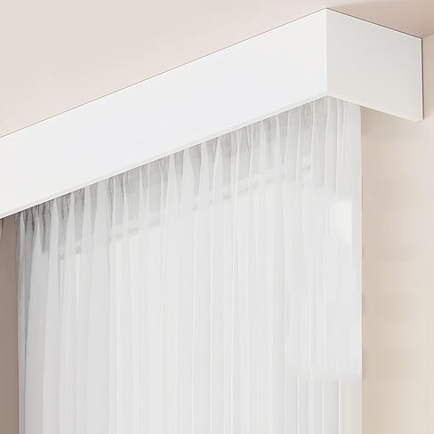 Three-in-One Ceiling Mount Curtain Pelmet Box with Double Track Rod - 13.8FT Room Divider for Living Room, Bedroom, Hotel, Villa - Versatile and Stylish Solution in Kuwait