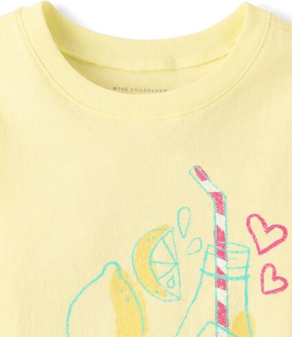 The Children's Place,Baby Girls,and Toddler Unicorns,Butterflies,Trends Short Sleeve Graphic T-Shirts,4 Pack,Lemonade/Readers/Words/Strawberries,2 Years in Kuwait