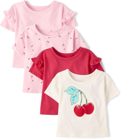 The Children's Place Baby Girls' and Toddler Short Sleeve Everyday Casual Knit Shirt in Kuwait