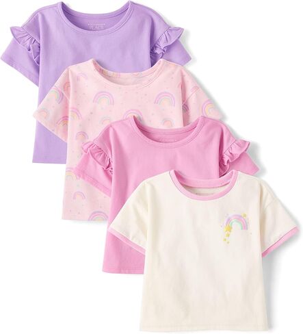 The Children's Place Baby Girls' and Toddler Short Sleeve Everyday Casual Knit Shirt in Saudi Arabia