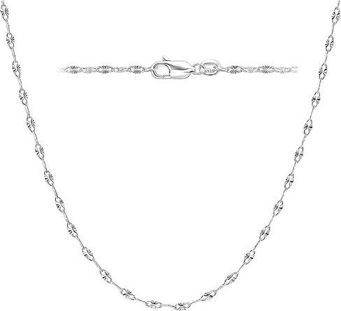 925 Sterling Silver Necklace for Women Dainty Simple Silver Link Chock Chain Necklace 16-24 Inches Jewelry Women in Kuwait
