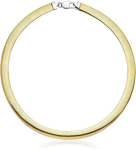 Ross-Simons Italian 8mm Silver and 14kt Gold-Plated Reversible Omega Necklace in Kuwait