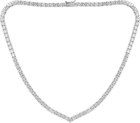 Gemsme Tennis Necklaces for Women, 4 Prong White/Yellow Gold Plated Cubic Zirconia Necklaces for Women in Kuwait