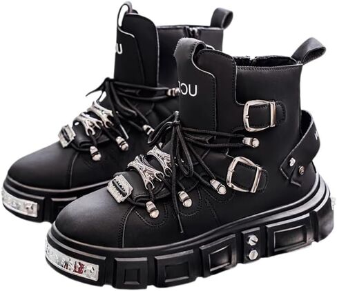 Men's Large-Sized Retro high-top Thick-Soled Sports Shoes. Anti-Slip and Durable. Suitable for Outdoor and Daily use. in Kuwait