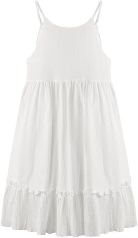 Girls Summer Dresses Sleeveless Boho Lace Backless Sundress Casual Swing Beach Dress in Saudi Arabia
