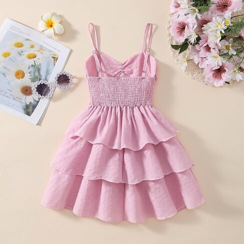 Noubeau Girls Spaghetti Strap Ruffled Swing Dress for Teen Tween Formal Prom Back to School Homecoming Dance Casual in Kuwait