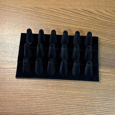 Ring Display Stand, Black Velvet Ring Holder Stand, Jewelry Display for Selling, Ring Organizer for Girls Dresser, 18 Slots in Saudi Arabia