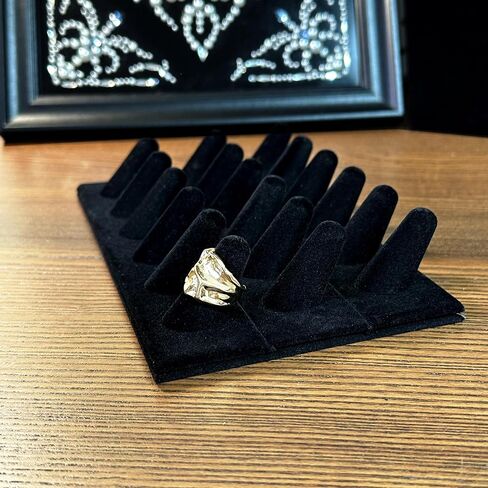 Ring Display Stand, Black Velvet Ring Holder Stand, Jewelry Display for Selling, Ring Organizer for Girls Dresser, 18 Slots in Saudi Arabia
