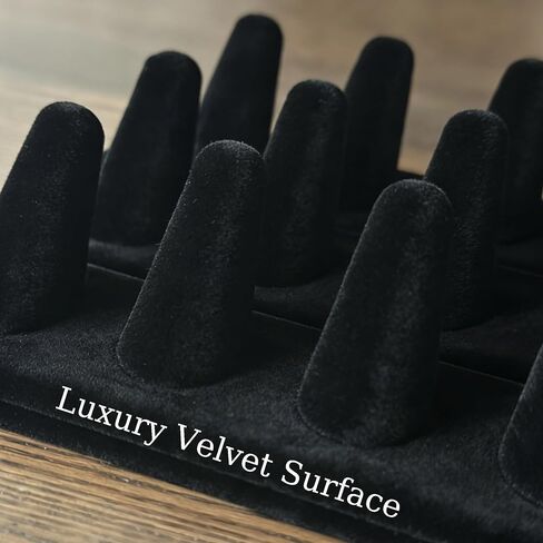 Ring Display Stand, Black Velvet Ring Holder Stand, Jewelry Display for Selling, Ring Organizer for Girls Dresser, 18 Slots in Saudi Arabia
