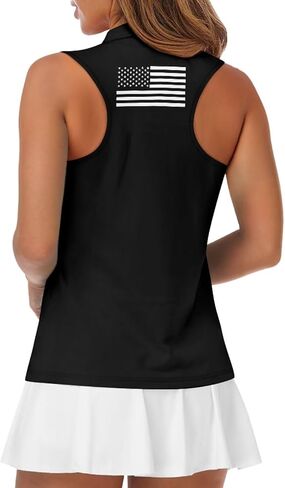 POLERO American Flag Golf Shirt Women 250th 4th of July Golf Tank Top Patriotic Tennis Shirt Collared Racerback in Kuwait