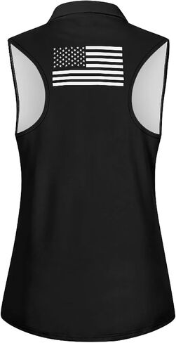 POLERO American Flag Golf Shirt Women 250th 4th of July Golf Tank Top Patriotic Tennis Shirt Collared Racerback in Kuwait