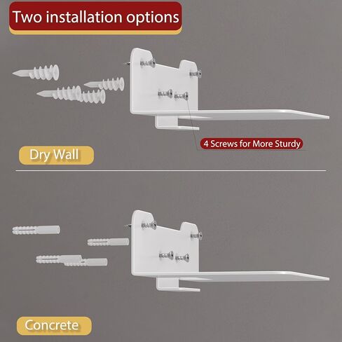 Wall Mounted Floating Book Shelves, Floating Invisible Bookshelf, Heavy-Duty Steel Hidden Bookshelf Hanging Bookshelves for Bedroom Living Room Office, White 4-Pack in Kuwait