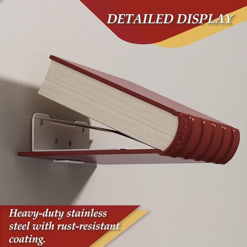 Wall Mounted Floating Book Shelves, Floating Invisible Bookshelf, Heavy-Duty Steel Hidden Bookshelf Hanging Bookshelves for Bedroom Living Room Office, White 4-Pack in Kuwait