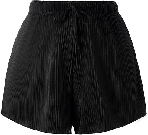Women's Wide Leg Flowy Shorts Summer Drawstring High Elastic Waist Dressy Casual Shorts in Kuwait