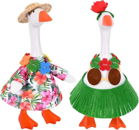 JcHrmers 7 Inch Hawaiian Desk Goose Outfits Bikini Desk Geese Clothes Summer Holiday Mini Desktop Goose for Magnetic Geese Key Holder Decor in Kuwait
