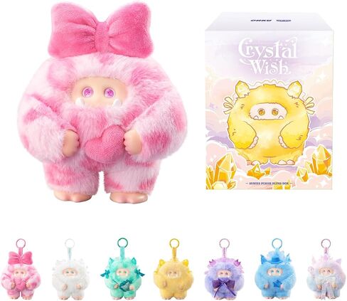Giggle Monster Crystal Wish Series Plush Blind Box Random Design Action Figures Collectible Toys Home Decorations Holiday Birthday Gifts (Single) in Saudi Arabia
