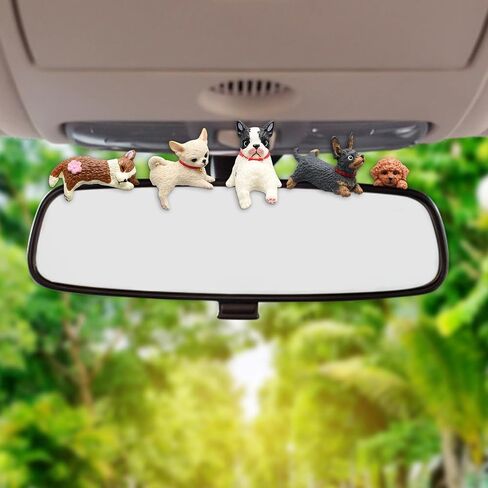 5 PCS Mini Dog Figurines, Computer Monitor Decor Set, Desk Decorations for Workspace and Home, Resin Mini Dog Desk Figurines Collection in Saudi Arabia