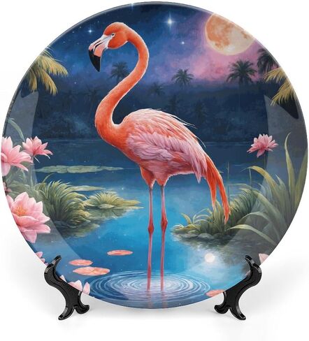 Summer Decorative Plates for Wall Hanging, Sea Theme Starfish Painting Ceramic Plate, Wobble-Plate with Display Stand, Home Decor for Kitchen Cabinets, Farmhouse Round Tray 10 Inch in Kuwait