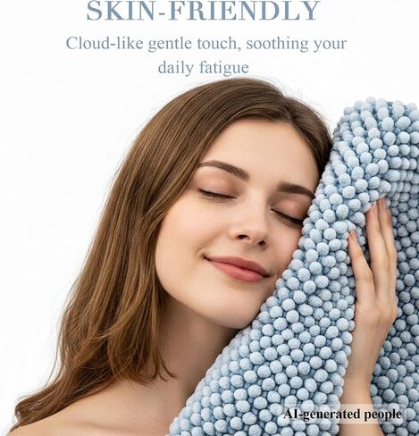 BSICPRO Bathroom Rugs Set 2 Piece-Chenille Bath Mats Non Slip-Thick Soft Absorbent Beach Bath Rug-Shower Floor Mat Machine Washable-Bathroom Decor Accessories (Light Blue, 20" x 32" Plus 16" x 24") in Saudi Arabia