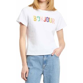 Cinq à Sept Women's Bonjour Scribble Shrunken Tee in Saudi Arabia