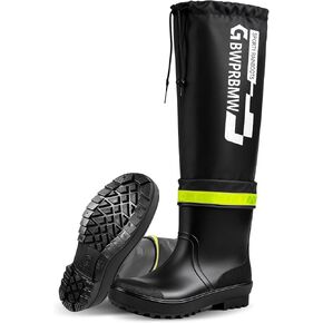 Mens PVC Eco-Friendly Rain Boots High-Top with Drawstring Lightweight Comfortable Knee-High Fishing Shoes Outdoor Work in Saudi Arabia
