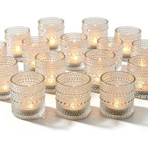35 Pack Vintage Votive Candle Holders, Clear Glass Candle Holder for Birthday Shower Wedding Christmas Candle, Tea Light Candles Holder for Home Table Centerpieces Decor in Saudi Arabia